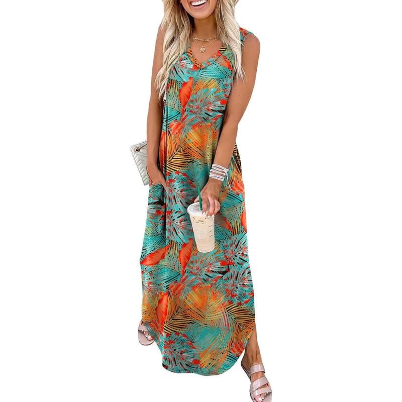 🎉Holiday Sale-50% Off🌷Summer Dresses Maxi Dress Vacation Beach Sundresses with Pockets