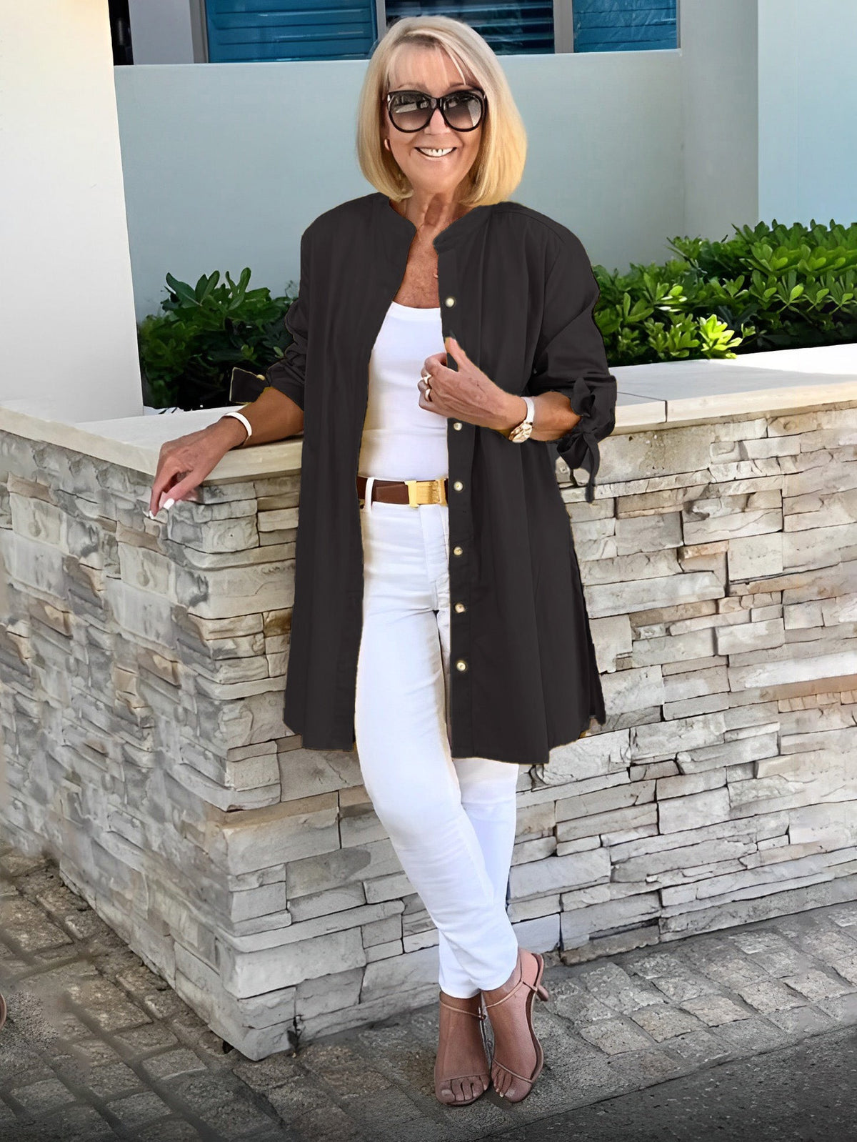 ⏳ Limited time 50% off! 💥Solid Color Long Cotton Shirt Jackets For Women（The more you buy, the higher the discount）