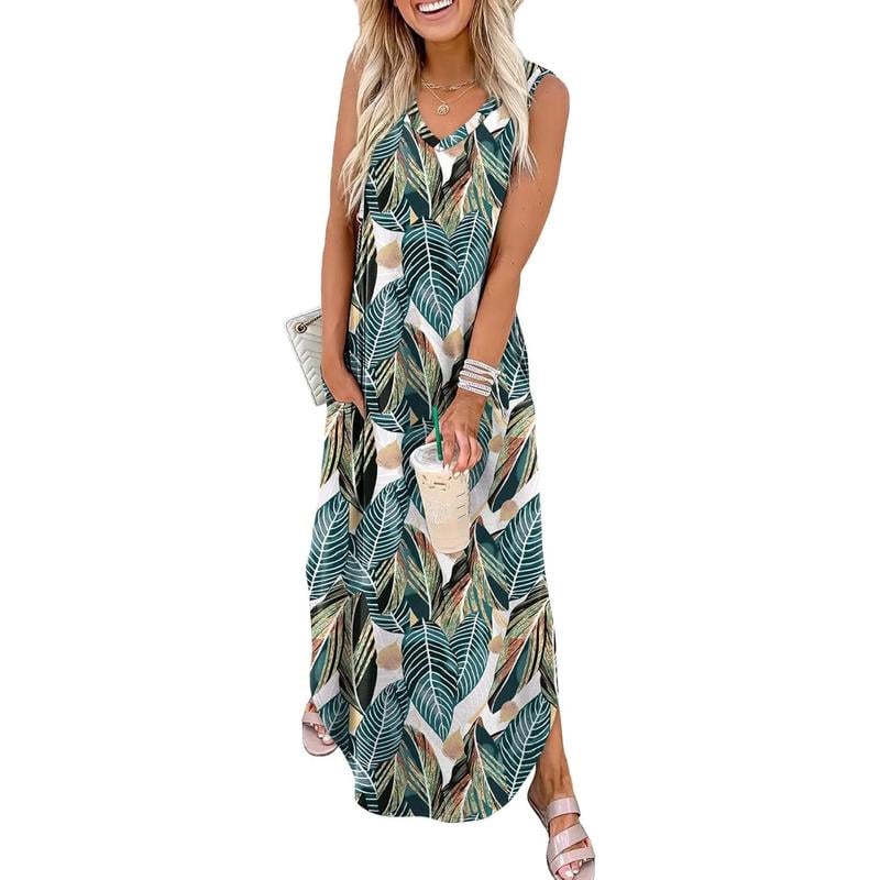 🎉Holiday Sale-50% Off🌷Summer Dresses Maxi Dress Vacation Beach Sundresses with Pockets