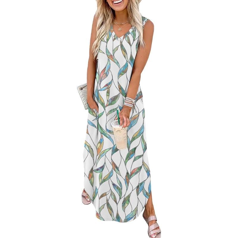 🎉Holiday Sale-50% Off🌷Summer Dresses Maxi Dress Vacation Beach Sundresses with Pockets