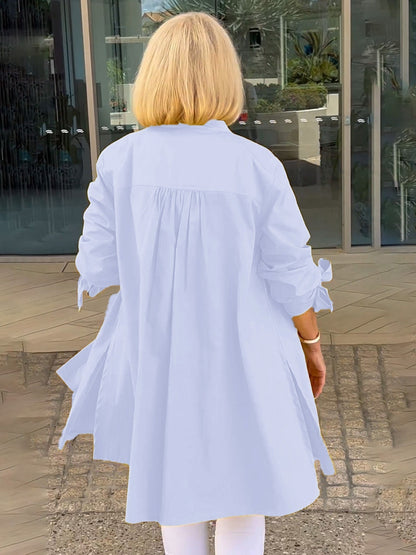 ⏳ Limited time 50% off! 💥Solid Color Long Cotton Shirt Jackets For Women（The more you buy, the higher the discount）