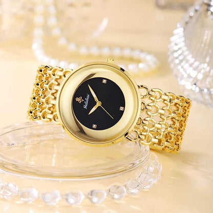 Luxury Round Bracelet Watch Fashionable Women's Wristwatch