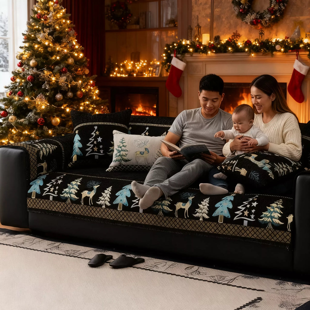 Plush Chenille Anti-Slip Couch Cover