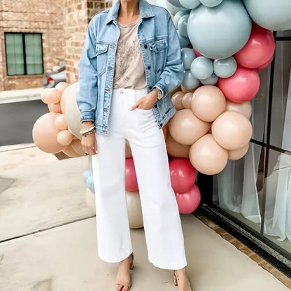 🔥2025 HOT SALE🔥Stretch Twill Cropped Wide Leg Pants