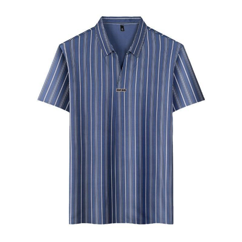 Chemise à manches courtes à rayures à rayures pour hommes （50% de réduction）
