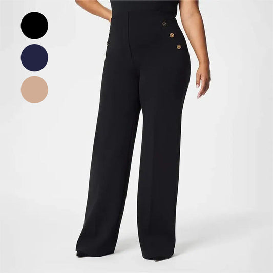 🎅Soldes de Noël - 50 % de réduction🎄Pantalon large taille haute extensible pour femme grande taille