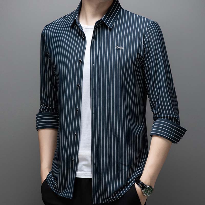 Chemise à rayures classiques pour hommes