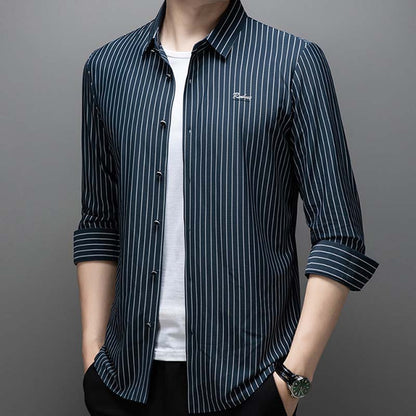 Chemise à rayures classiques pour hommes