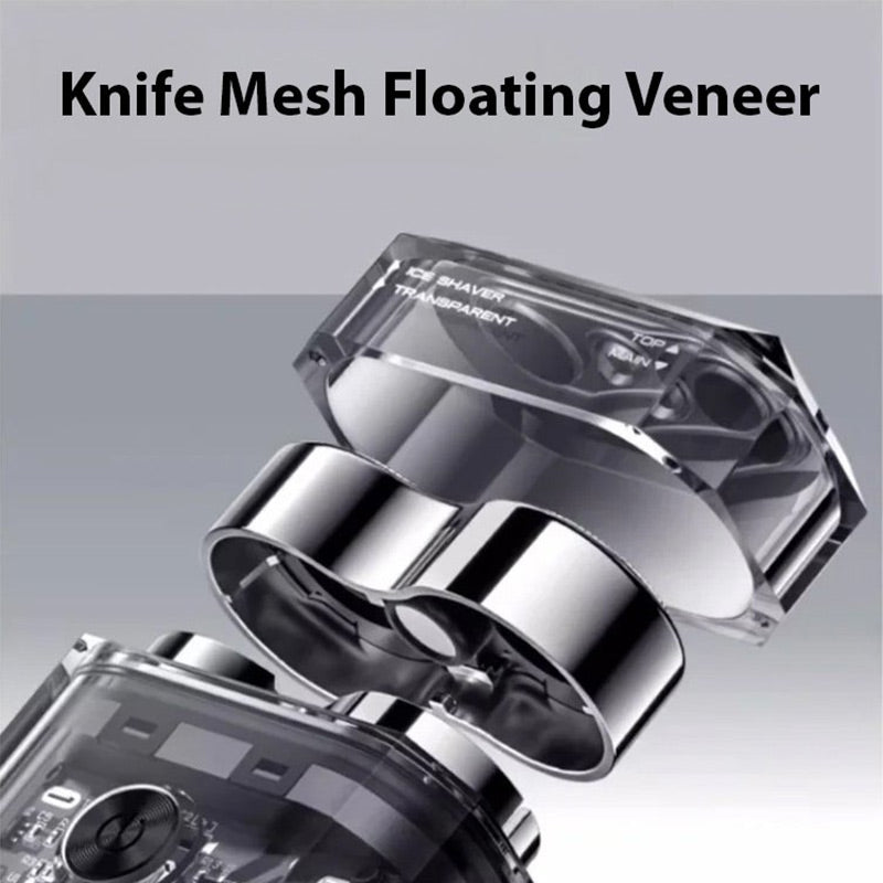 🎁2025 Hot Sale - 49% OFF😍Mini Transparent Body Dual Head Magnetic Electric Shaver