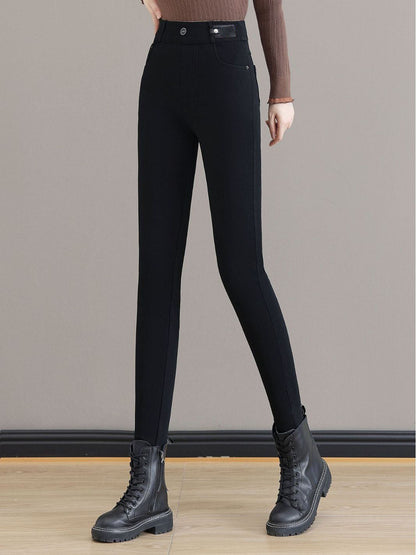 🔥HOT SALE 50% OFF💕Women's High Waist Slim Stretch Warm Skinny Jeans
