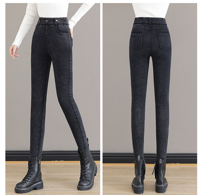 🔥HOT SALE 50% OFF💕Women's High Waist Slim Stretch Warm Skinny Jeans