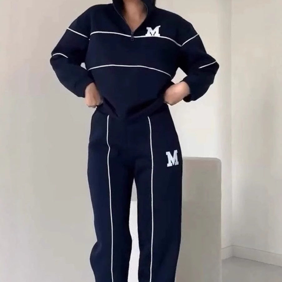 ✨Winter Offer💖Casual Line Sweatshirt 2-Piece Set