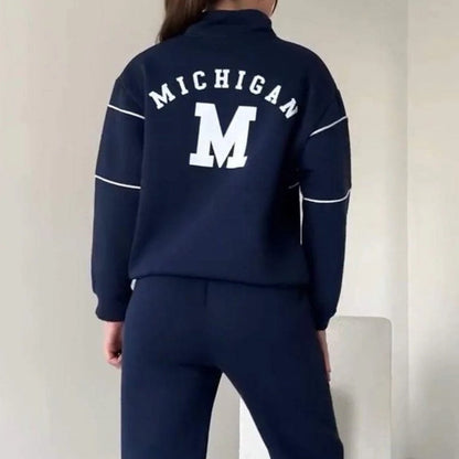 ✨Winter Offer💖Casual Line Sweatshirt 2-Piece Set
