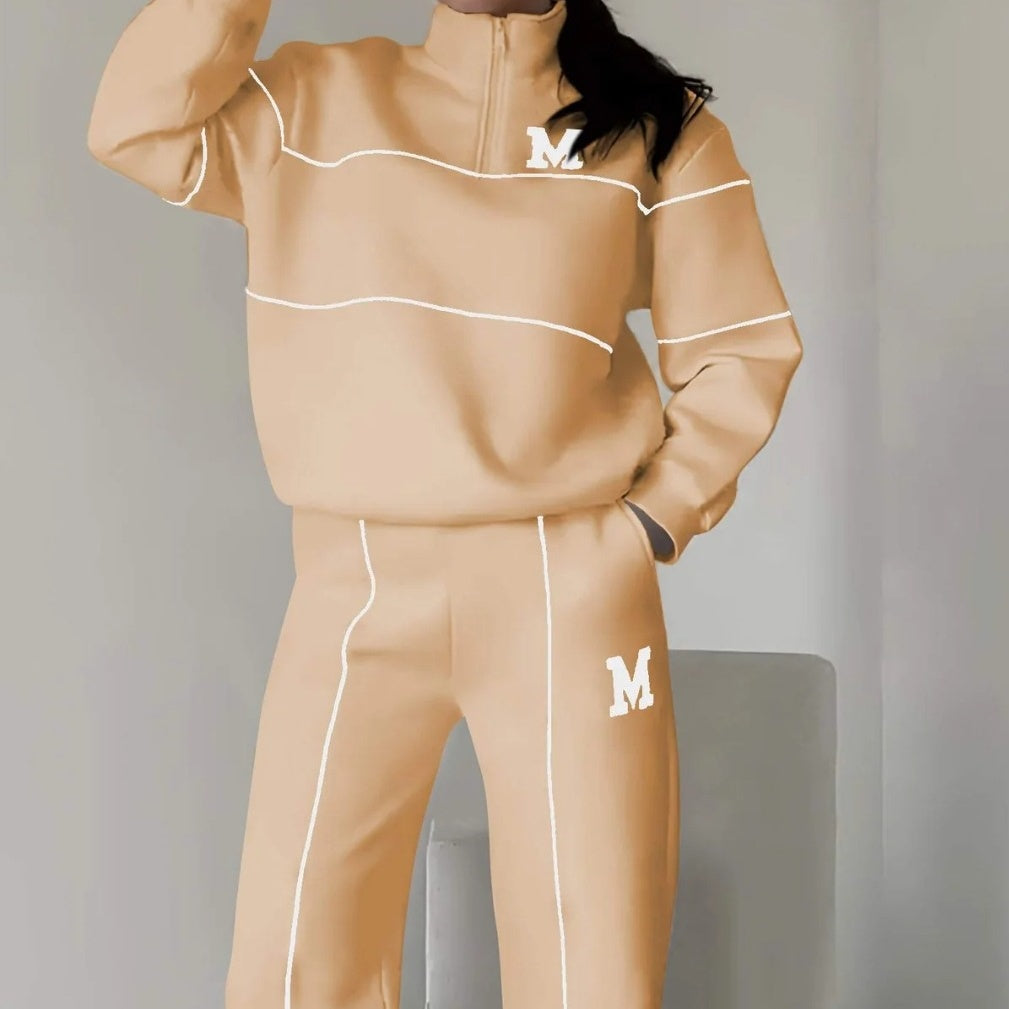 ✨Winter Offer💖Casual Line Sweatshirt 2-Piece Set