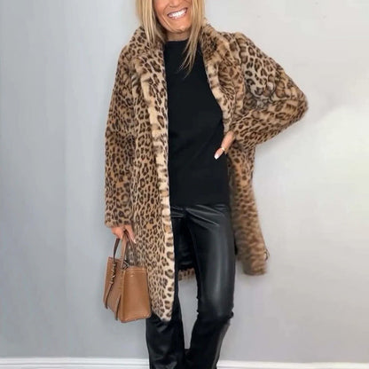⏳Time-limited Special⏰Women's Leopard Print Mid-Length Jacket