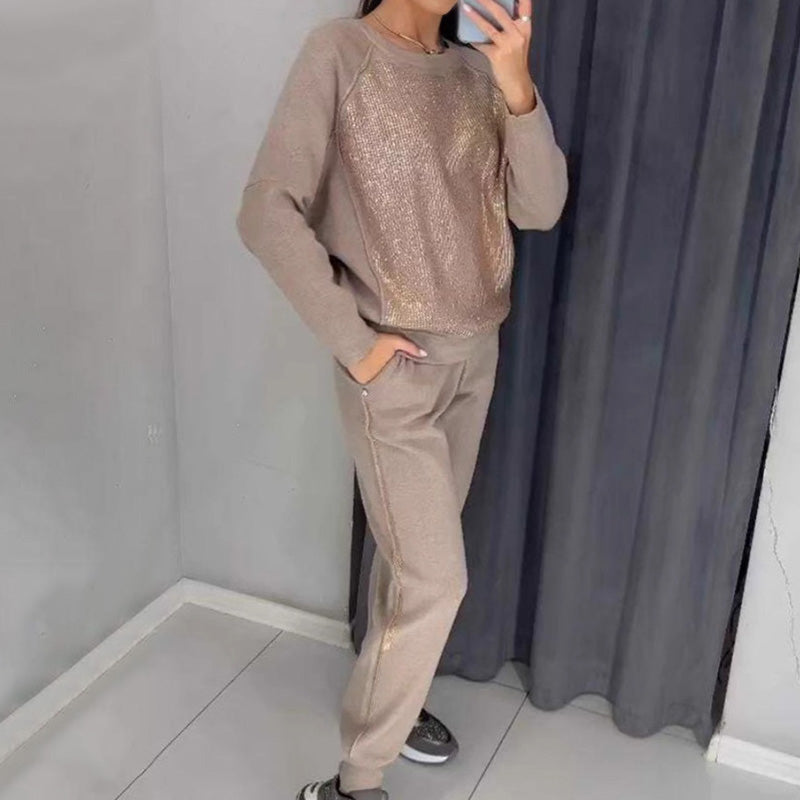 🔥LAST DAY 60% OFF✨Women's Crew Neck Top & Drawstring Pants Set