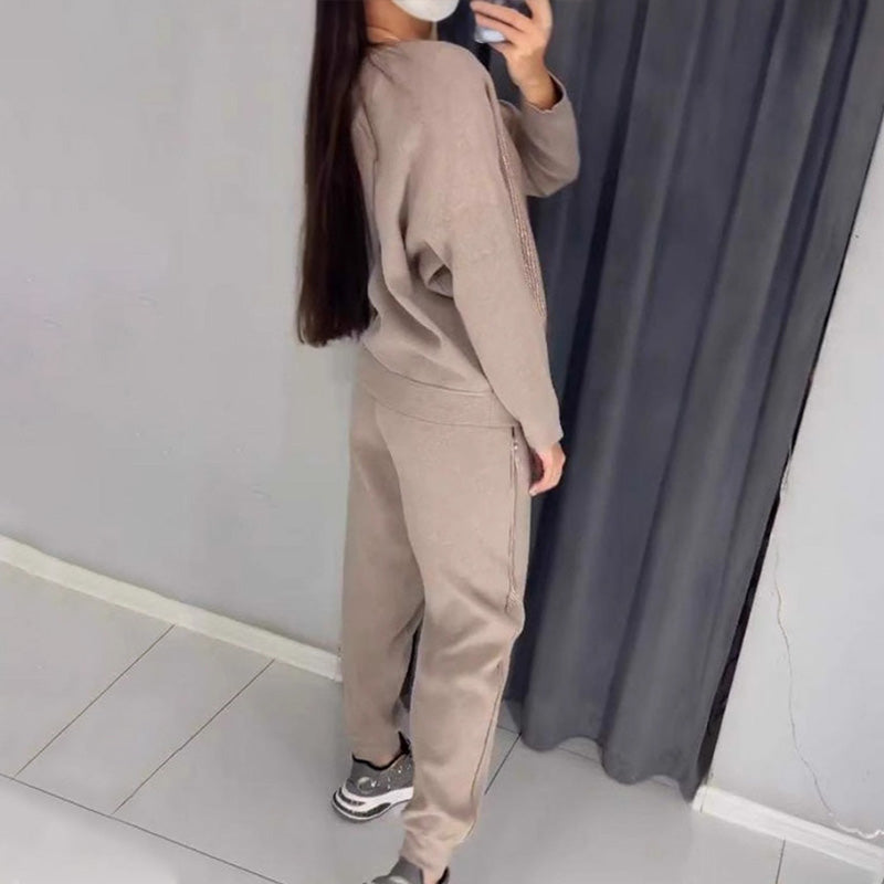 🔥LAST DAY 60% OFF✨Women's Crew Neck Top & Drawstring Pants Set