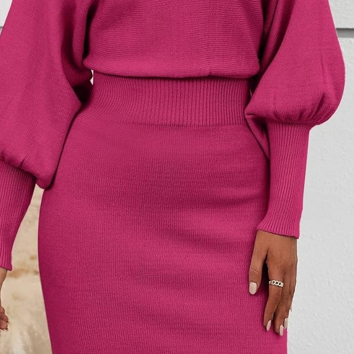 🎀Women's patchwork dress with a round neckline and long sleeves