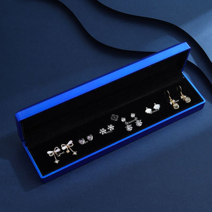 💝The Best Christmas Gift🎁Stylish S925 Silver Zircon One-week Earrings Set (6 Pairs) - Nice Gift