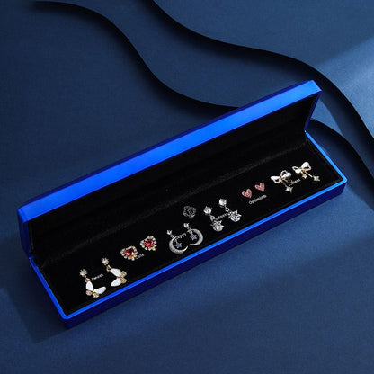💝The Best Christmas Gift🎁Stylish S925 Silver Zircon One-week Earrings Set (6 Pairs) - Nice Gift