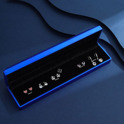 💝The Best Christmas Gift🎁Stylish S925 Silver Zircon One-week Earrings Set (6 Pairs) - Nice Gift