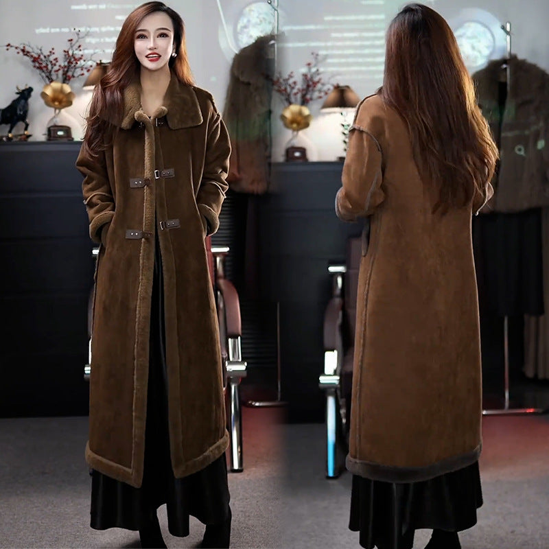 ❄️Offres spéciales d'hiver❄️ Manteau élégant doublé en peluche pour femme