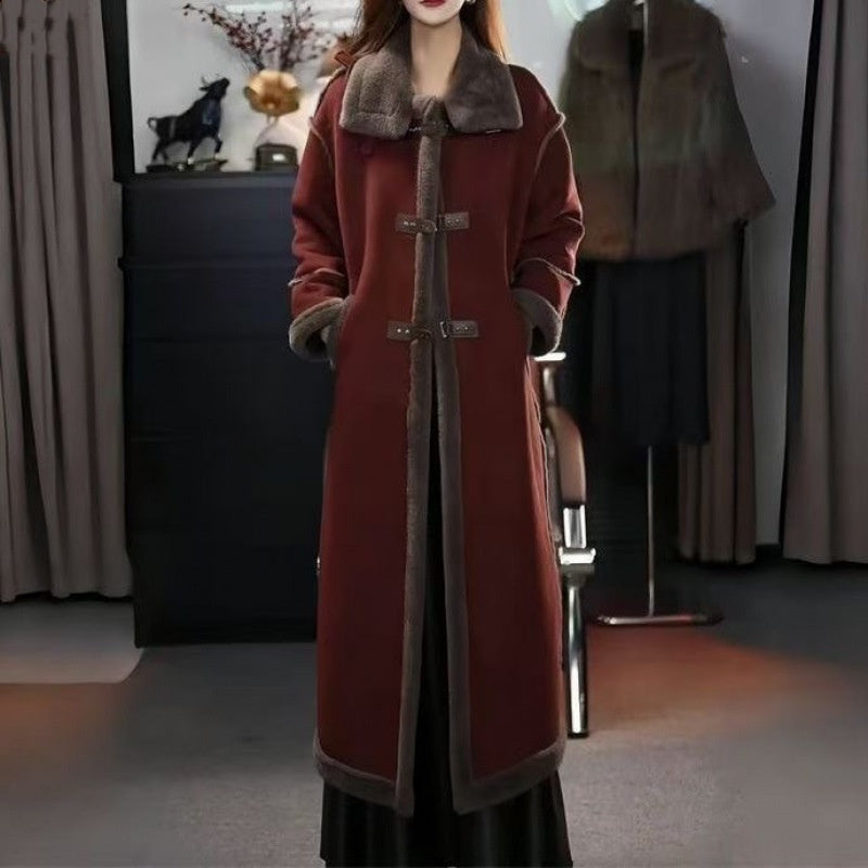 ❄️Offres spéciales d'hiver❄️ Manteau élégant doublé en peluche pour femme