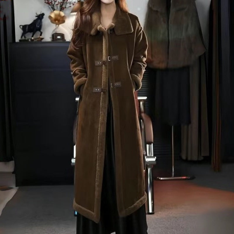 ❄️Offres spéciales d'hiver❄️ Manteau élégant doublé en peluche pour femme