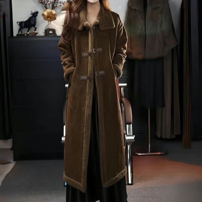 ❄️Offres spéciales d'hiver❄️ Manteau élégant doublé en peluche pour femme