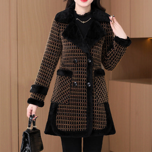 ❄️Offres spéciales d'hiver❄️ Manteau chaud élégant avec col pour femme