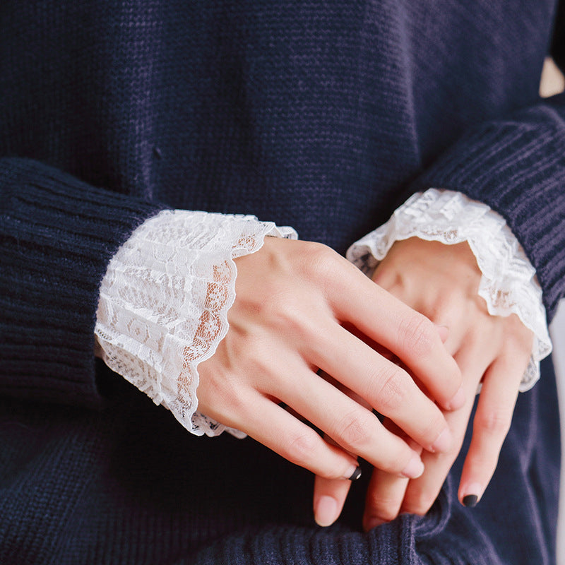 Detachable Elastic Lace Fake Sleeve Cuffs
