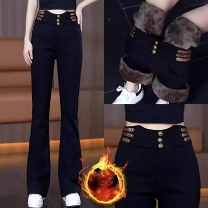 💖Women's High-Waisted Flared Pants with Plush Lining
