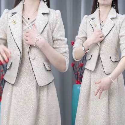 🎉Bonne année ! 50 % de réduction 🛍️Ensemble 2 pièces blazer et robe sans manches pour femme