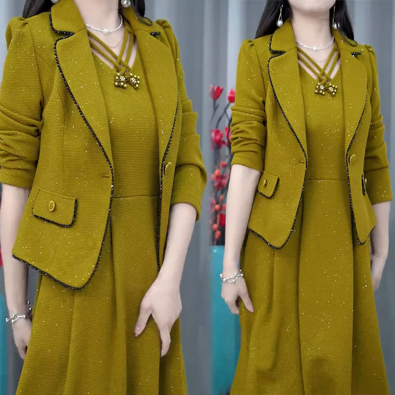 🎉Bonne année ! 50 % de réduction 🛍️Ensemble 2 pièces blazer et robe sans manches pour femme