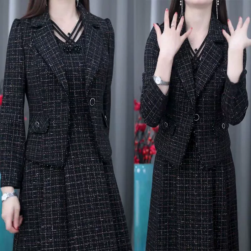 🎉Bonne année ! 50 % de réduction 🛍️Ensemble 2 pièces blazer et robe sans manches pour femme