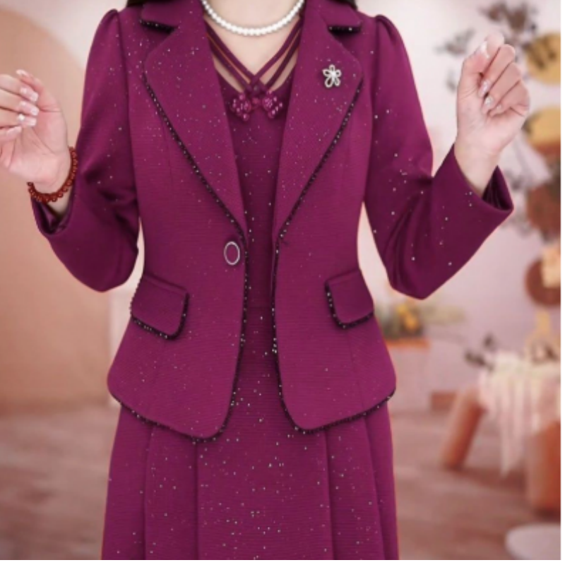 🎉Bonne année ! 50 % de réduction 🛍️Ensemble 2 pièces blazer et robe sans manches pour femme