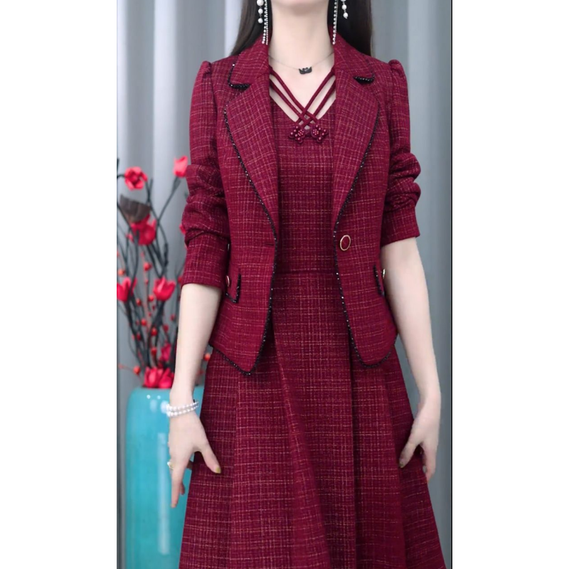 🎉Bonne année ! 50 % de réduction 🛍️Ensemble 2 pièces blazer et robe sans manches pour femme