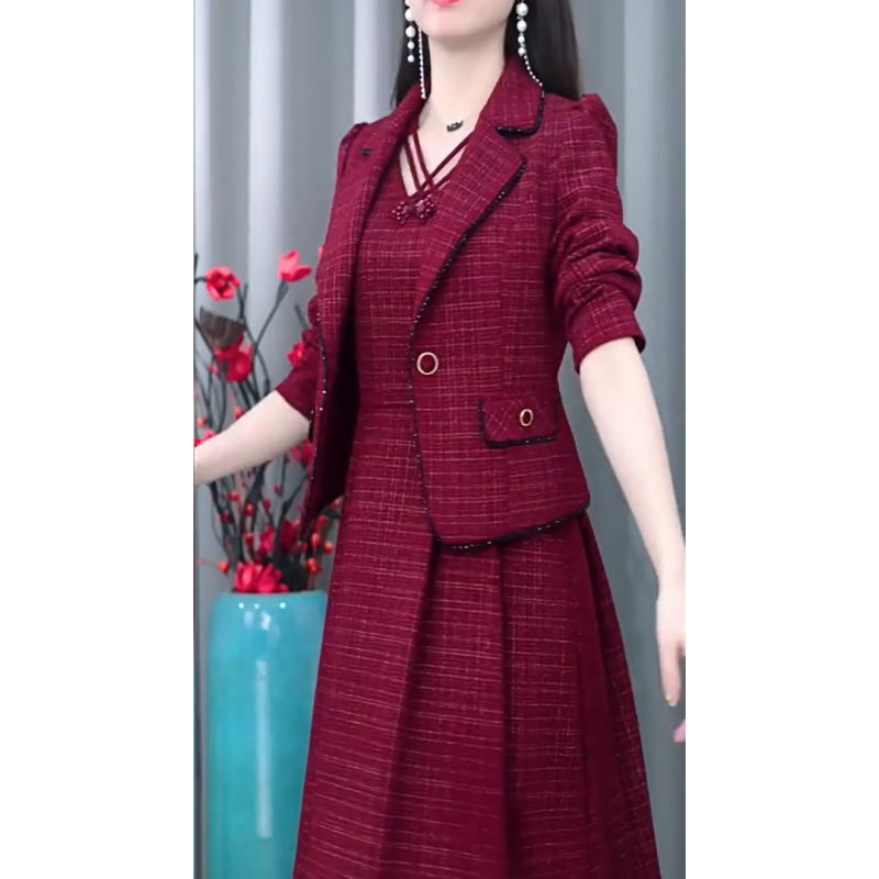 🎉Bonne année ! 50 % de réduction 🛍️Ensemble 2 pièces blazer et robe sans manches pour femme