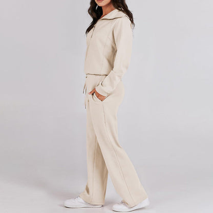 💖Limited Sale 50% OFF💖Casual Zipper Long Sleeve Top ＆Pants Two-Piece Set