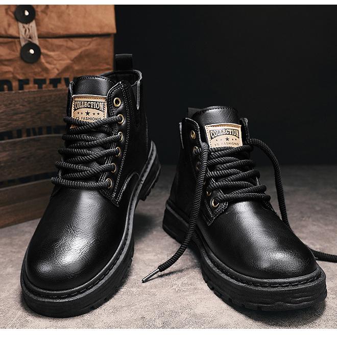 🔥New Year Hot Sale🔥Vintage PU leather lace-up boots for men