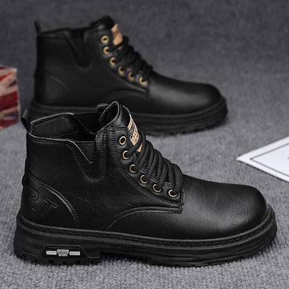 🔥New Year Hot Sale🔥Vintage PU leather lace-up boots for men