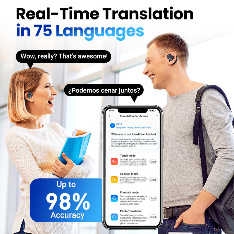 🔥New Year's Special Offer:50% OFF🎉Bluetooth AI Translation Headset🎧