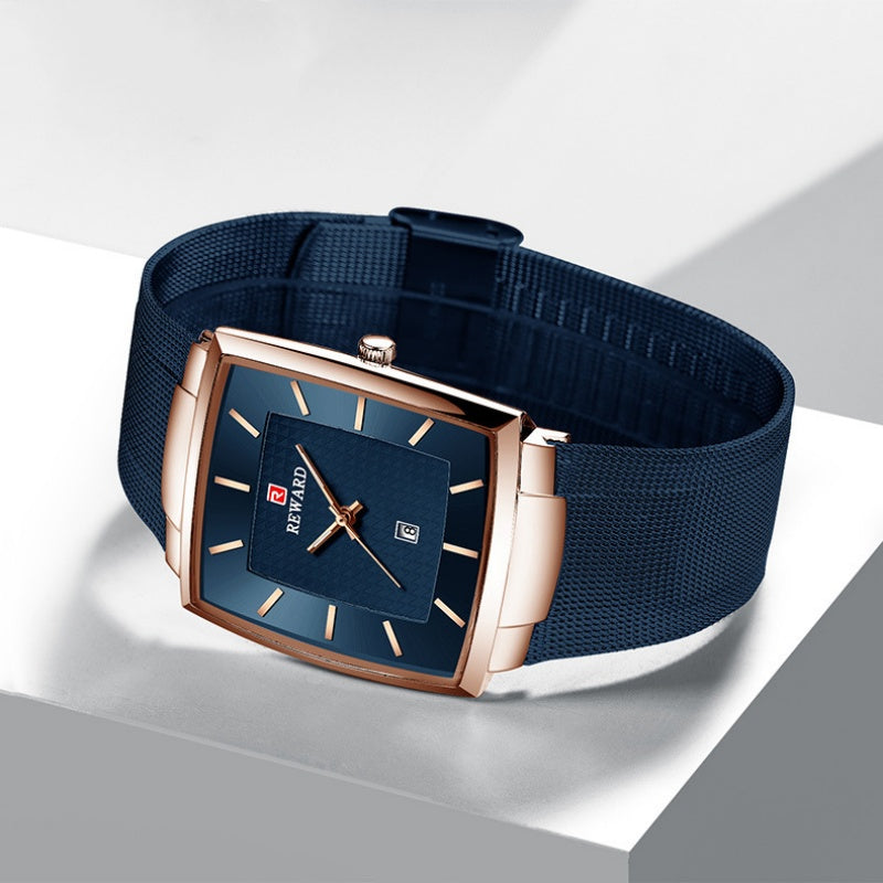 Men’s Ultra-thin Square Mesh Belt Quartz Watch