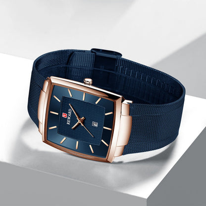Men’s Ultra-thin Square Mesh Belt Quartz Watch
