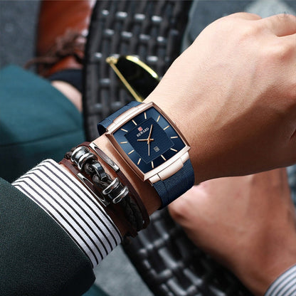 Men’s Ultra-thin Square Mesh Belt Quartz Watch