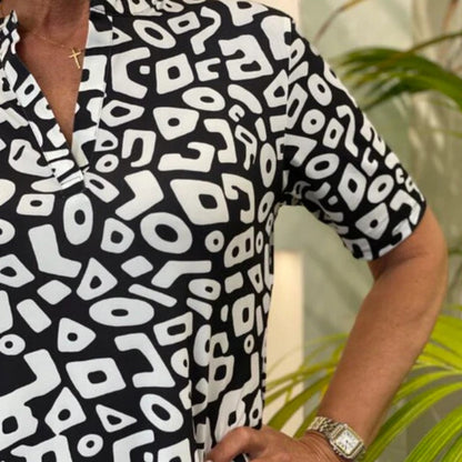 ✨Early Summer New✨Women's Casual Short Sleeve V-Neck Printed Dress
