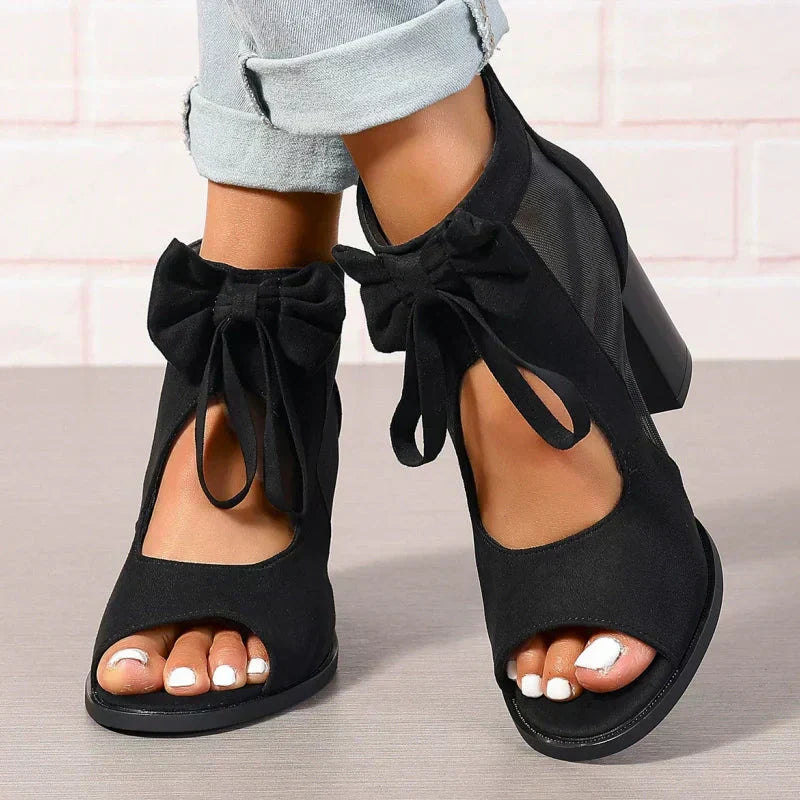 ✨Limited Sale 50% OFF✨Women’s Bow Open-Toe Chunky Heel Sandals