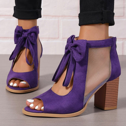 ✨Limited Sale 50% OFF✨Women’s Bow Open-Toe Chunky Heel Sandals