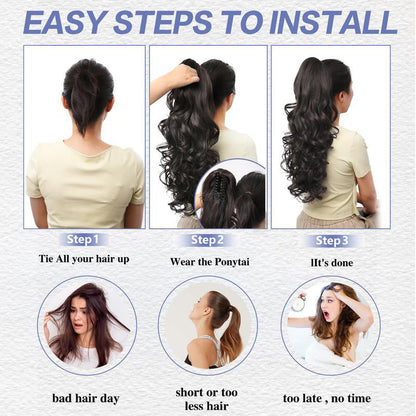💜Limited time promotion 40%OFF💜Clip-on Wavy Ponytail Extension