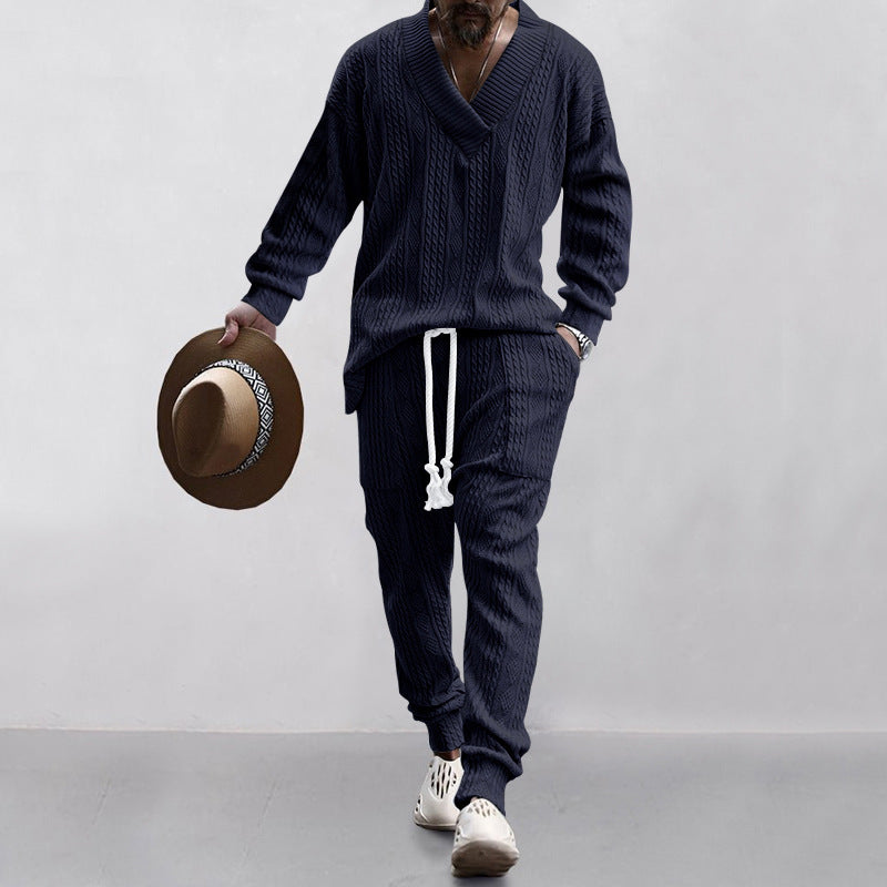 💥Arrived Today-SAVE50%💥Men's 2-Piece V-Neck Baggy Sweatshirt & Joggers Set